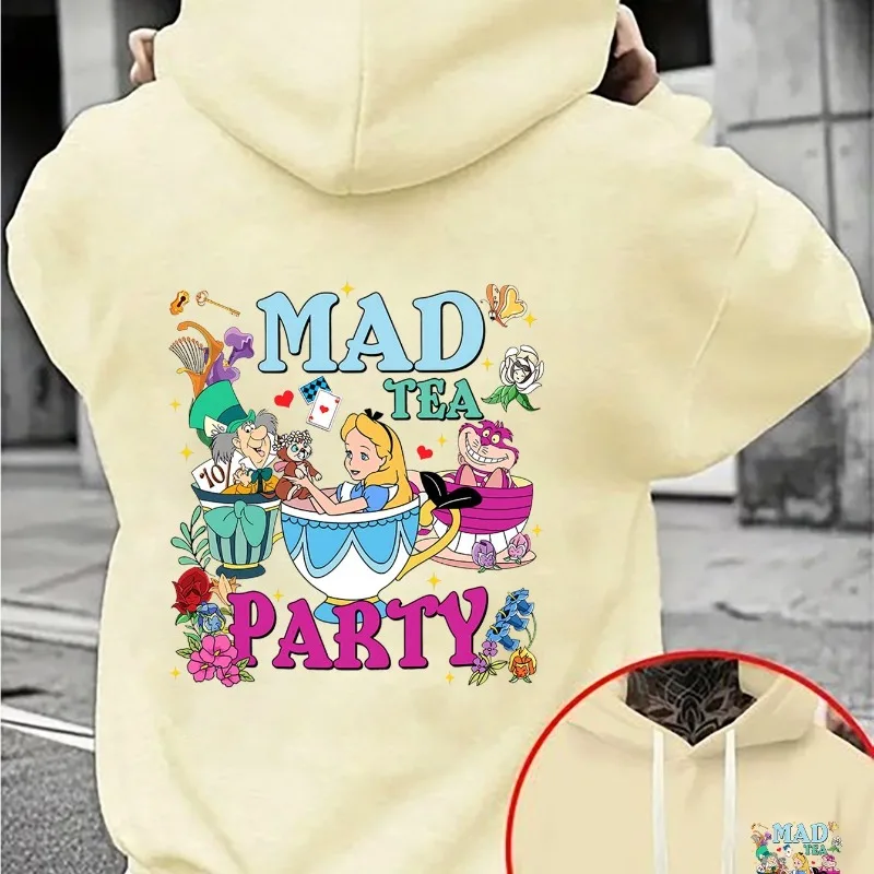 

Мужская толстовка с капюшоном Disney «Алиса в стране чудес», осень-зима, повседневный пуловер унисекс, спортивный костюм, одежда, толстовка большого размера