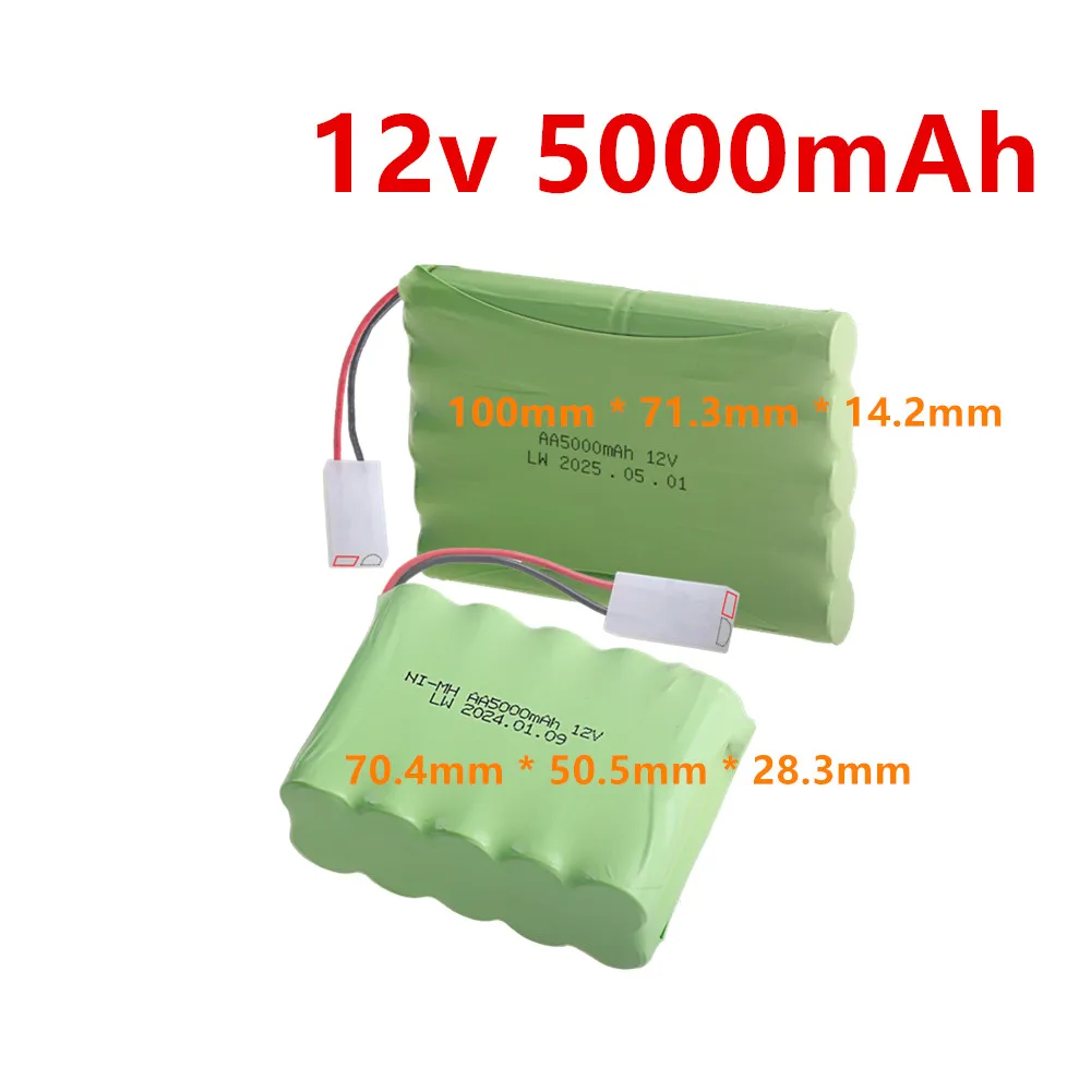 12V 5000mAh NiMH Battery With Tamiya Plug For Rc toy Car Tank Train Robot Boat Truck Ni-MH 10*1.2V AA 12V Rechargeable Battery