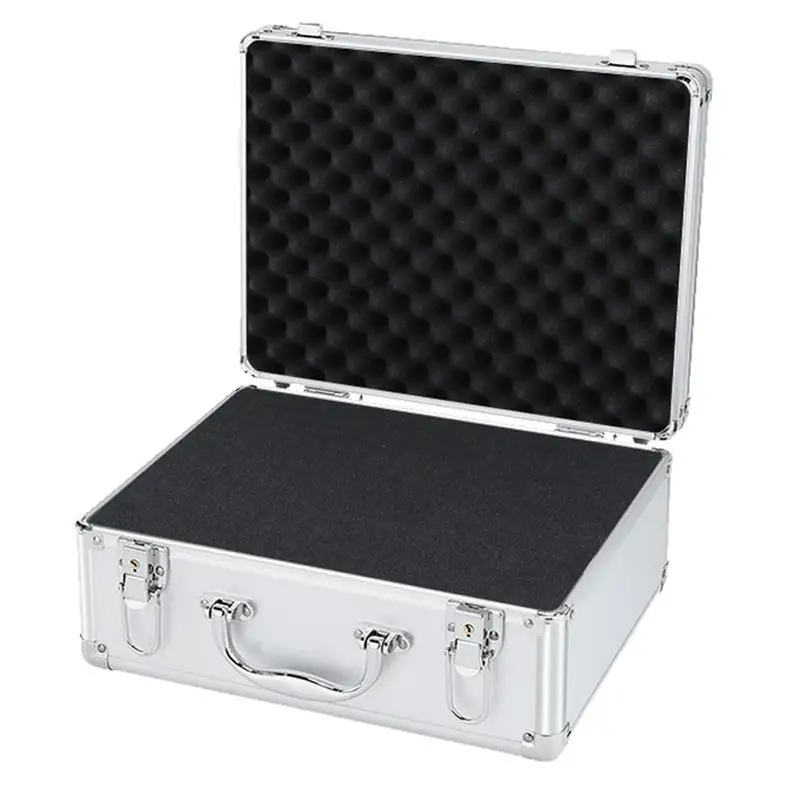 

Heavy Duty Aluminum Case Portable Protective Storage Box Handle Design Instrument Suitcase With Security Lock Built-in Sponge