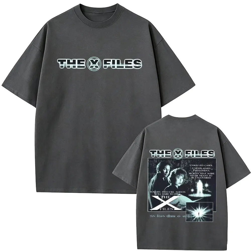 Hot Sale Movie The X Files Are There Aliens on Earth Graphic T-shirt Men Casual High Quality T Shirts Men's Vintage Streetwear