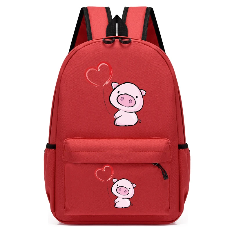 Mochila Kawaii bonito para crianças, jardim de infância Schoolbag, Kids Bag, Coração Pig Print, Student Bookbag, Viagem Mochila