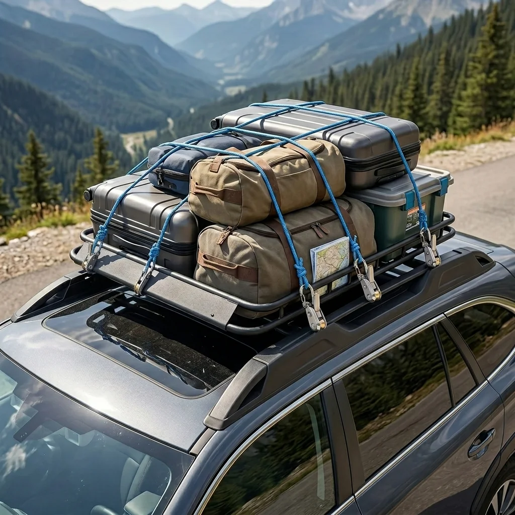 2-6 Pack Retractable Tie Down Rope Roof Rack with Roller Tensioner Heavy Duty Strap for Camping Boating Home Storage Outdoor Use