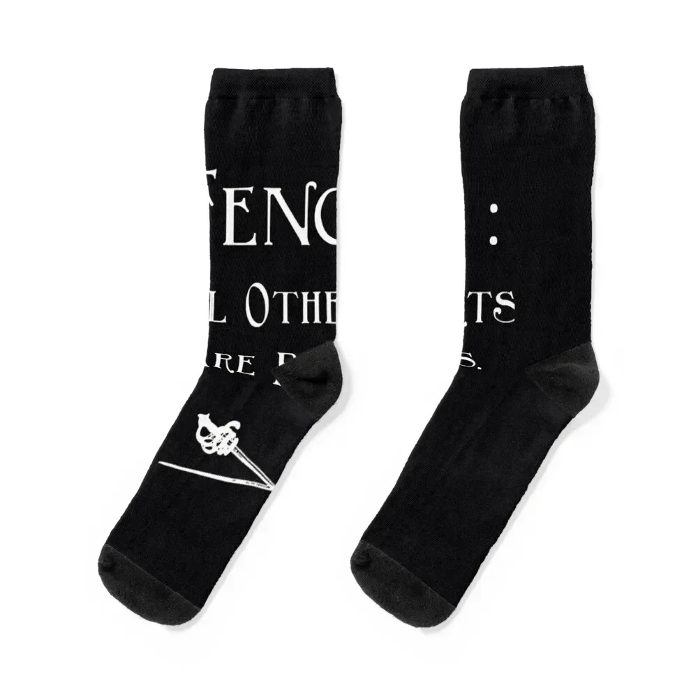 

Fencing Other Sports Are Pointless Fencing Classic Socks men cotton high quality Novelties man FASHION Socks For Women Men's