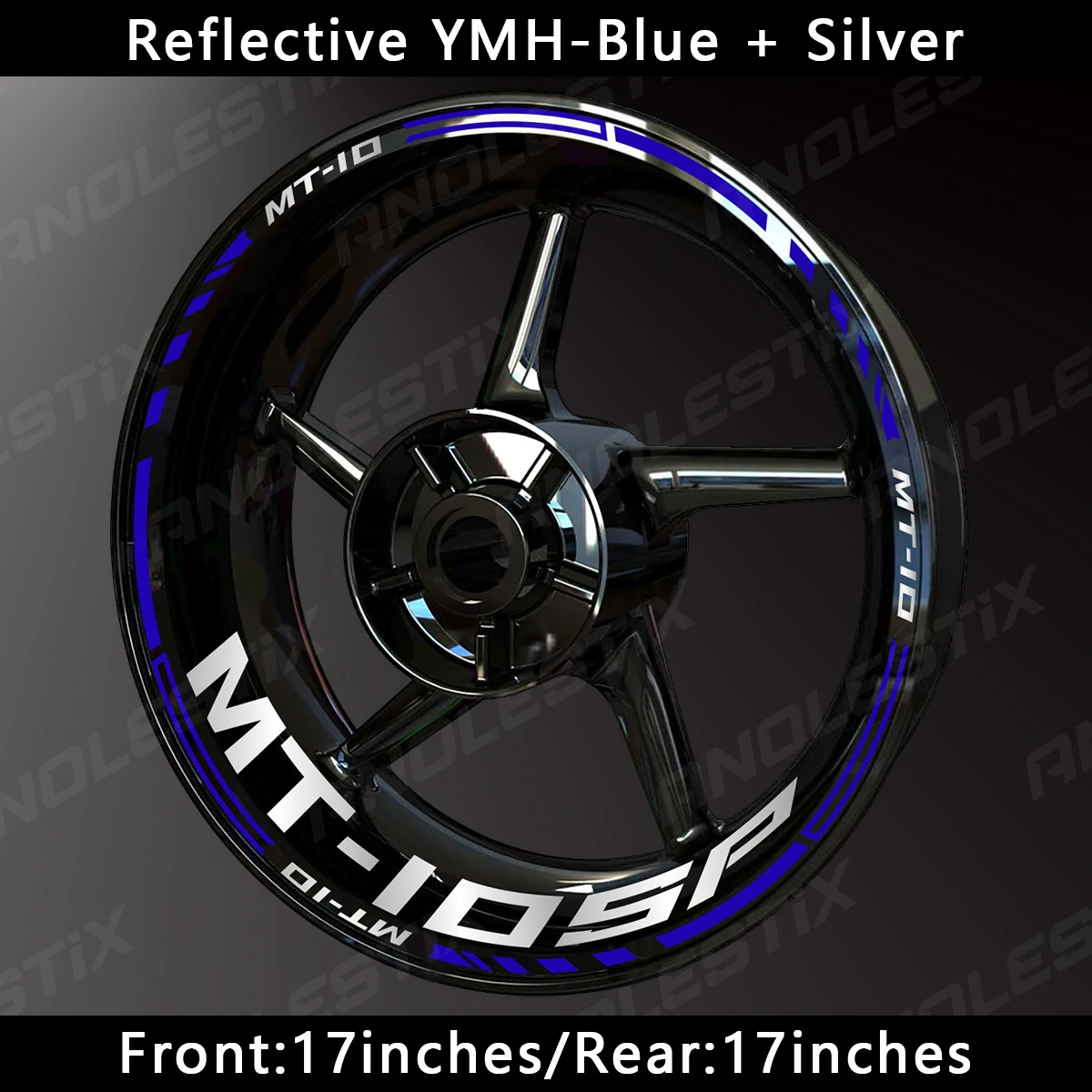 AnoleStix-Etiqueta reflexiva da roda da motocicleta, Hub Decal, Rim Stripe Tape para Yamaha MT-10SP, MT10SP