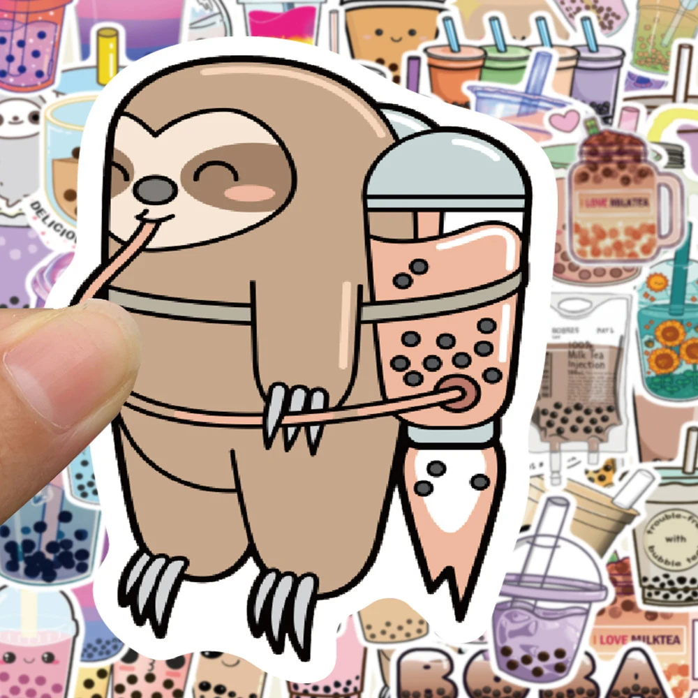 10/30/50 stücke Nette Perle Milch Tee Aufkleber Blase Tee Trinken Cartoon Aufkleber für Kind DIY Laptop Wasser flasche Kawaii Aufkleber Spielzeug Geschenk