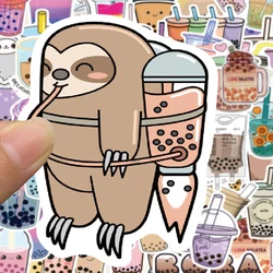 10/30/50pcs Cute Pearl Milk Tea Stickers Bubble Tea Drink Cartoon Decals for Kid DIY Laptop Water Bottle Kawaii Sticker Toy Gift