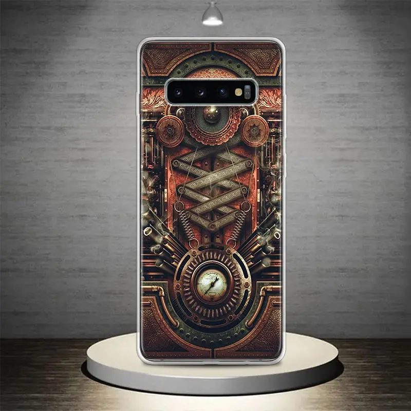 Steampunk Gear Mechanical Phone Case Shell For Samsung Galaxy S24 S23 S22 Ultra S21 Plus S20 FE S10 S10E S9 S8 + Cover Capa Fund