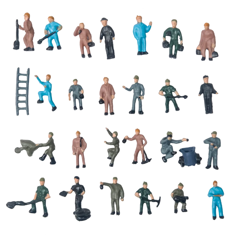 HO Scale Model People Architectural Train Building Miniature Railway Workers Making Characters Diorama Layout Plastic