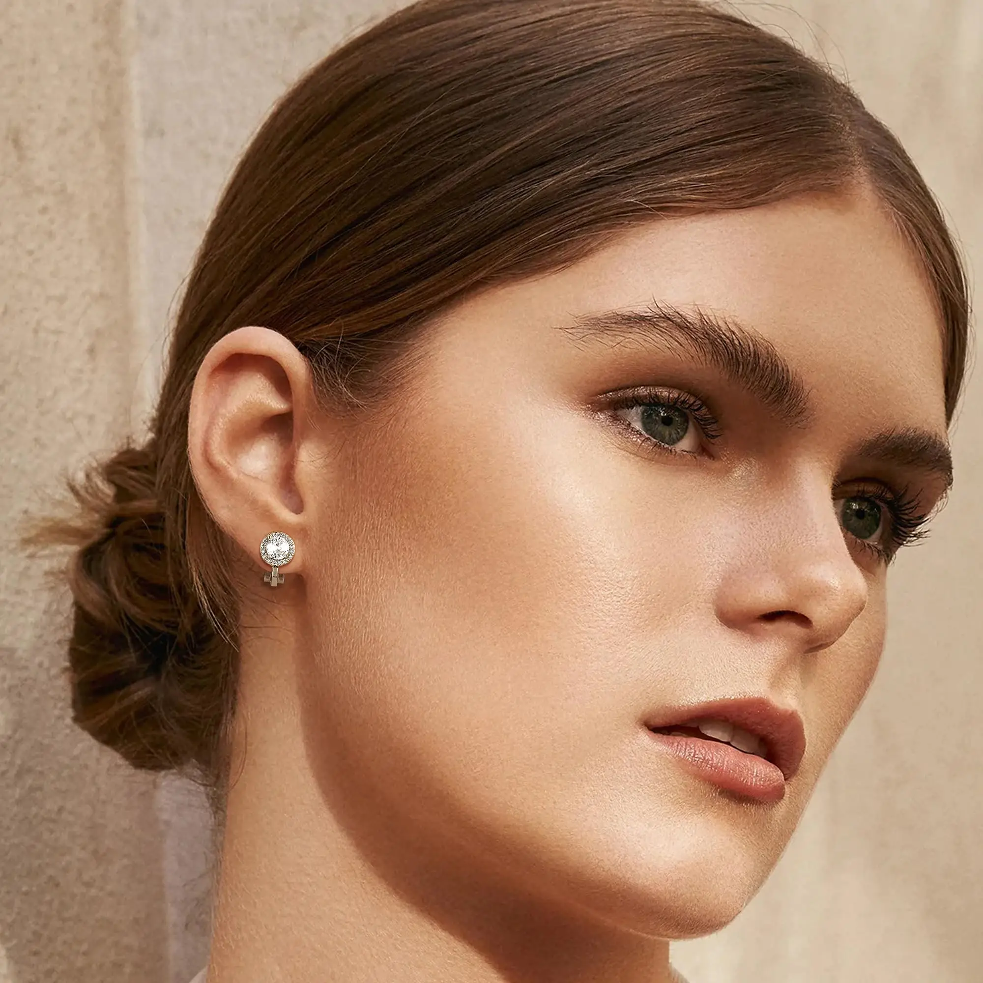 4 Pairs Hypoallergenic Non Pierced Clip on Earrings for Women CZ Earrings for Wedding and Dance Competitions Clip-on Earrings
