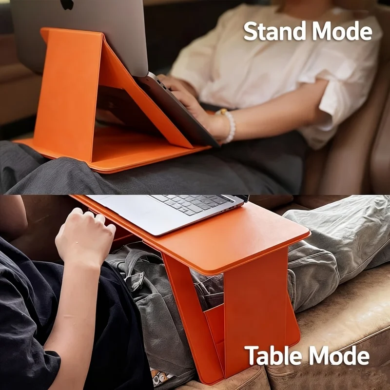 1Pc Portable Foldable Multifunctional Car Lap Desk PU Material Versatile Table For Working Dining Studying Use In Car Bed Dorm
