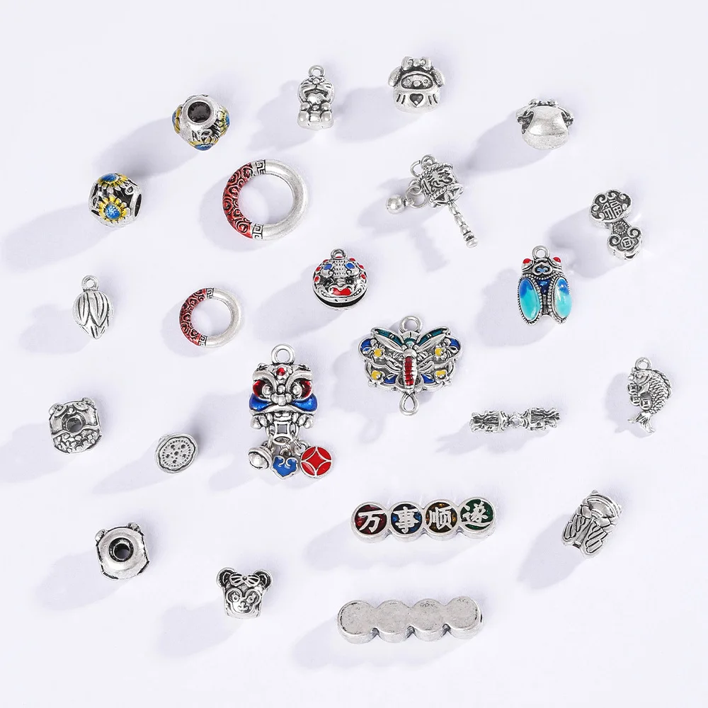 Натуральная древняя серебряная круглая подвеска в виде льва-бабочки из нефрита, все вещи, гладко аксессуар для браслета «сделай сам»