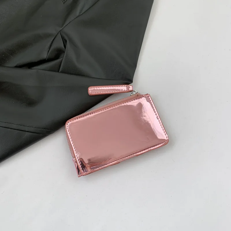 

2025 Spring Mini Wallet Glossy Slim Card Holder Trendy Small Crossbody Bag Simple Stylish Womens Purse​