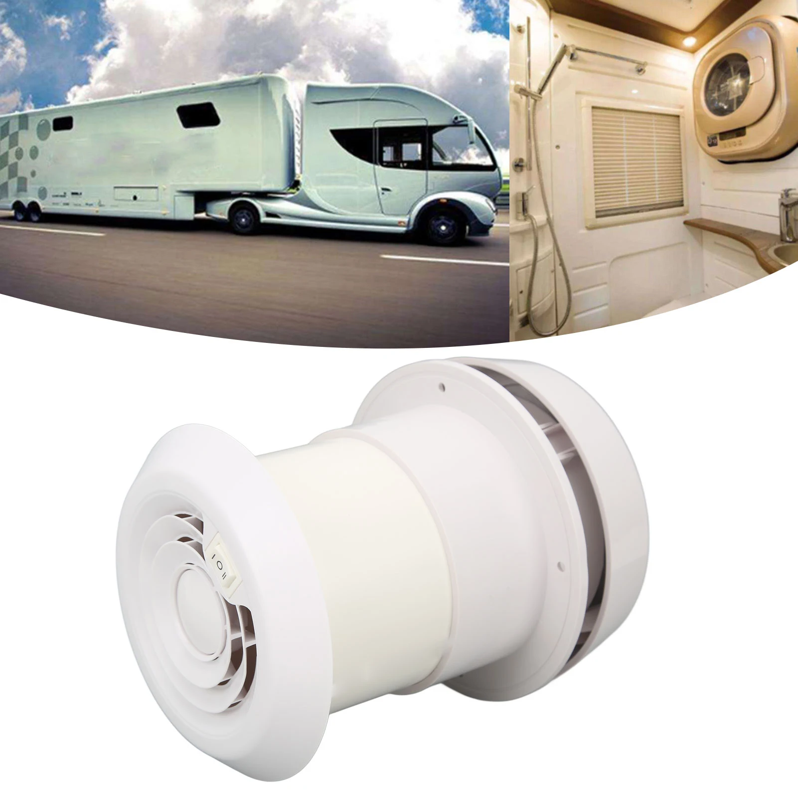 

RV Roof Vent Fan DC12V RV Roof Exhaust Fan Noiseless Solar Powered Vent for Campers Ships Yachts RV Roof Exhaust Fan