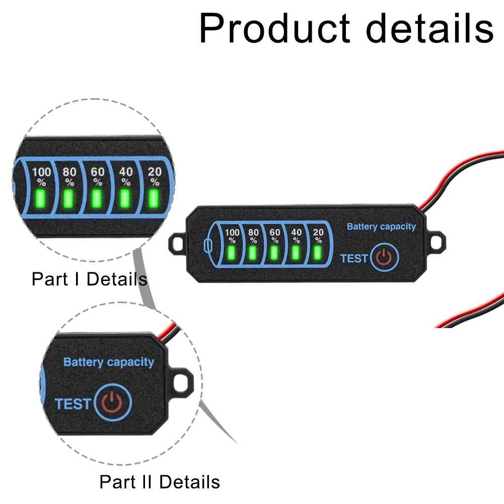

Battery Level Display Tester Mini Indicator Board DC5 30V with LED for Lithium Iron and Lithium Acid Batteries