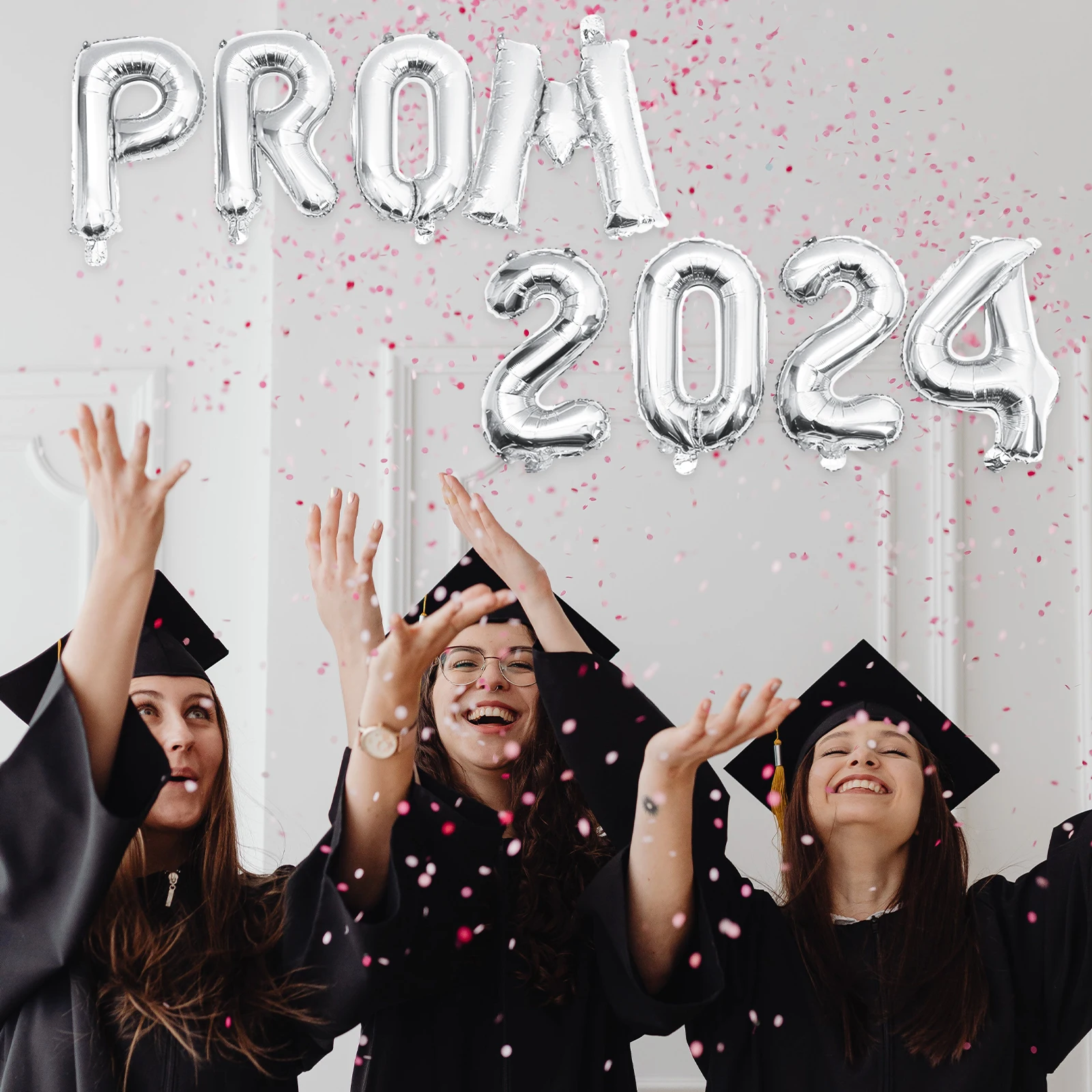 

2024 Graduation Party Balloons Gold PROM Decorations Aluminum Foil Safe Non Leaking Bright Colors Easy Decoration Method Grad