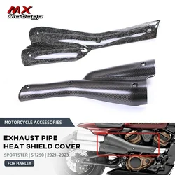 Carbon Fiber Motorcycle Exhaust Pipe Heat Shield Cover Muffler Protector Guard For Harley Sportster S 1250 RH1250 RH 2021-2024