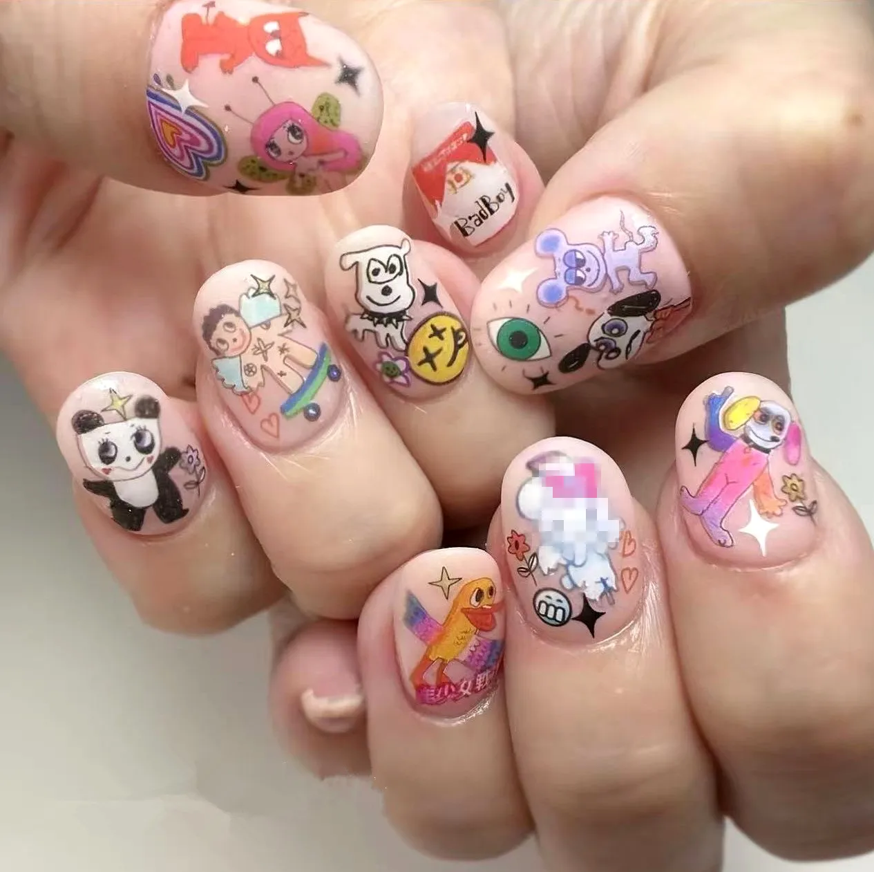 TSC-043 Più recente angolo punk DOGS 3d nail art adesivo decalcomania nail silder