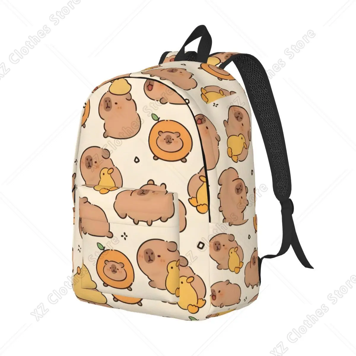 Custom Capybara Canvas Backpack for Men Women School College Student Bookbag Fits 15 Inch Laptop Bags