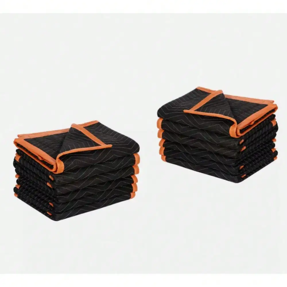 Pacote com 12 cobertores móveis 39,1 "x 72" almofadas acolchoadas para móveis pretas