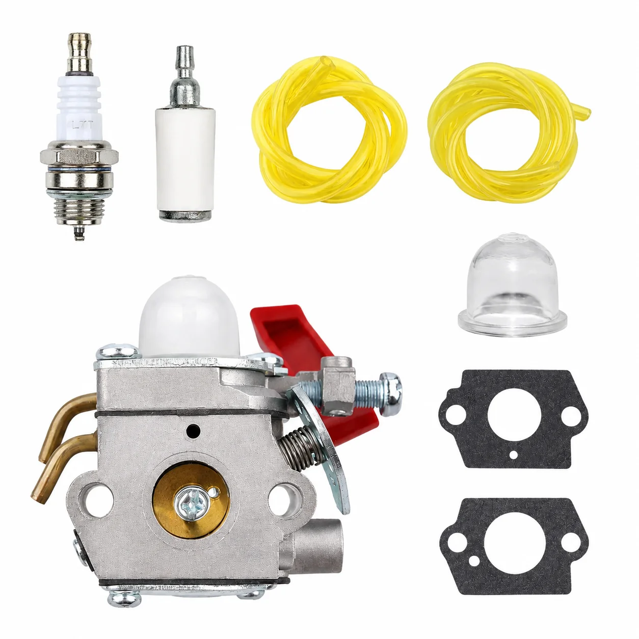 Carburetor Tune Up Kit For Homelite UT-20760 UT-20763 UT-20769 Zama C1U-H47 Trimmer Fuel Line Spark Plug Primer Bulb 984534001