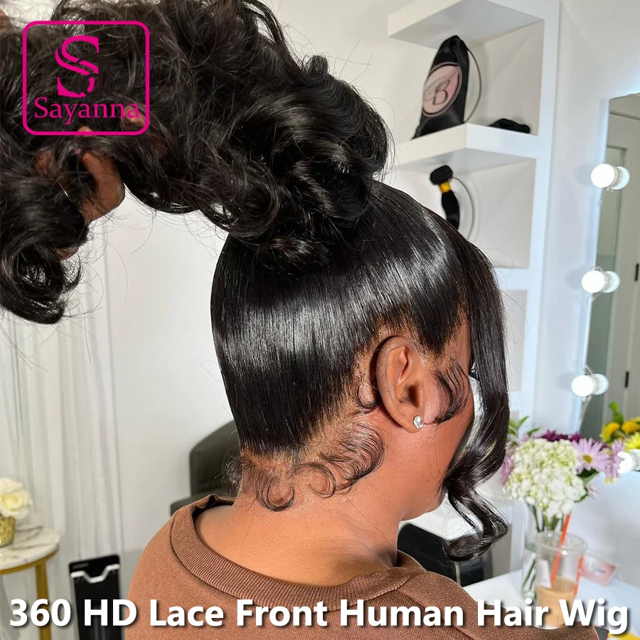 

180% 32in Body Wave 360 Full Lace Wig Human Hair Pre Plucked 13x4 HD Lace Frontal Wig For Black Women Melt Skins Glueless 30inch