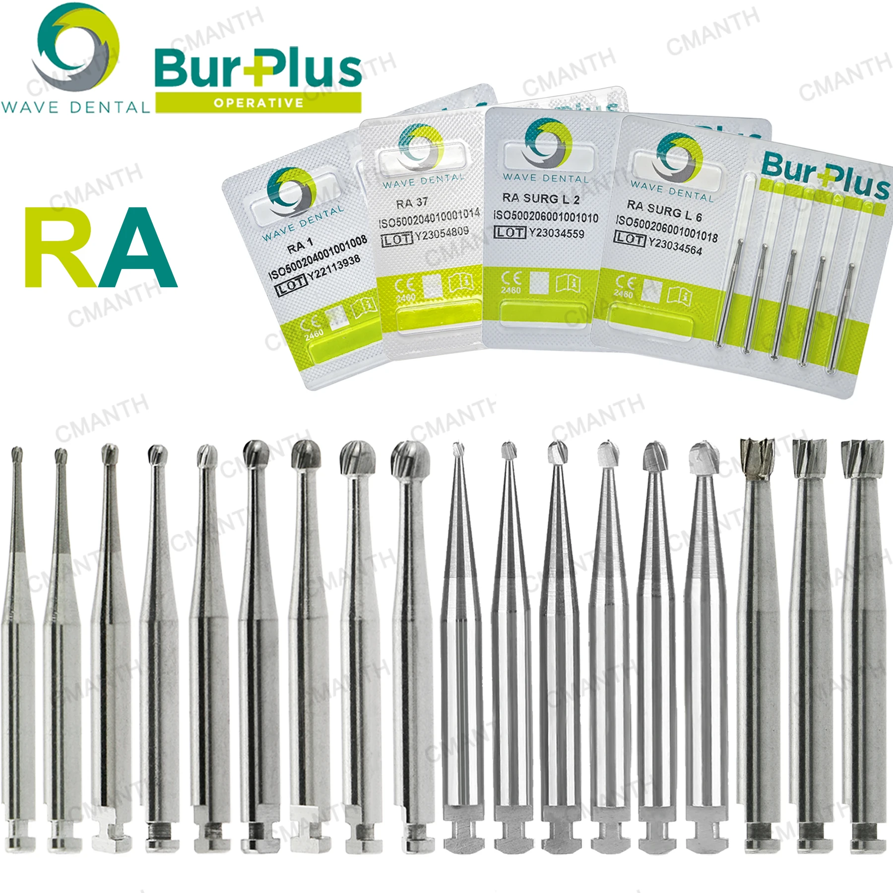 WAVE Dental Tungsten Carbide Burs Strawberries Round Implant Bur RA 2.35mm For Slow Speed Contra Angle Handpiece Dentist Product