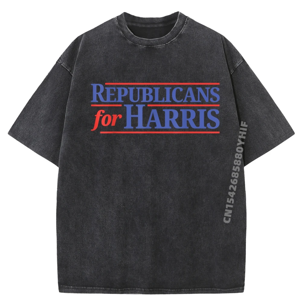 

Республиканы для Harris 2025 выборы Vote President Kamala, черные футболки с рисунком, мужские повседневные потертые футболки с принтом