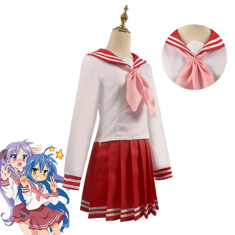 Lucky Star konica Izumi Hiiragi Kagami Hiiragi Tsukasa Carnival Cosplay Costume parrucca di Halloween JK Party Uniform Sailor Suits