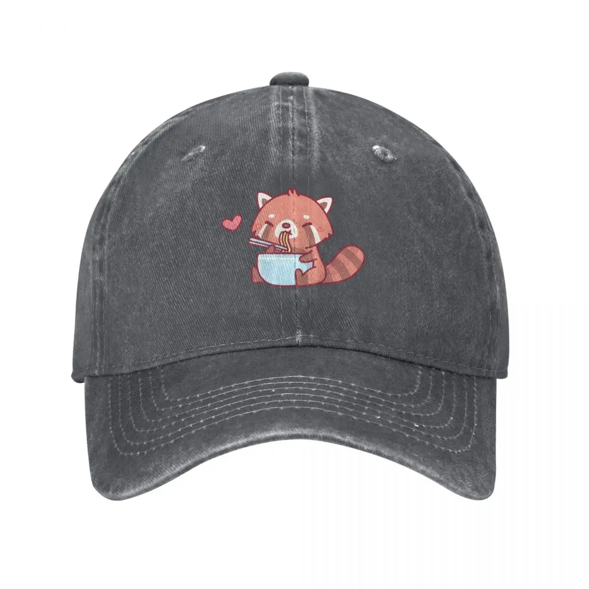 Cute Little Red Panda Eating Ramen Baseball Cap Wild Ball Hat Mountaineering Golf Men Women's