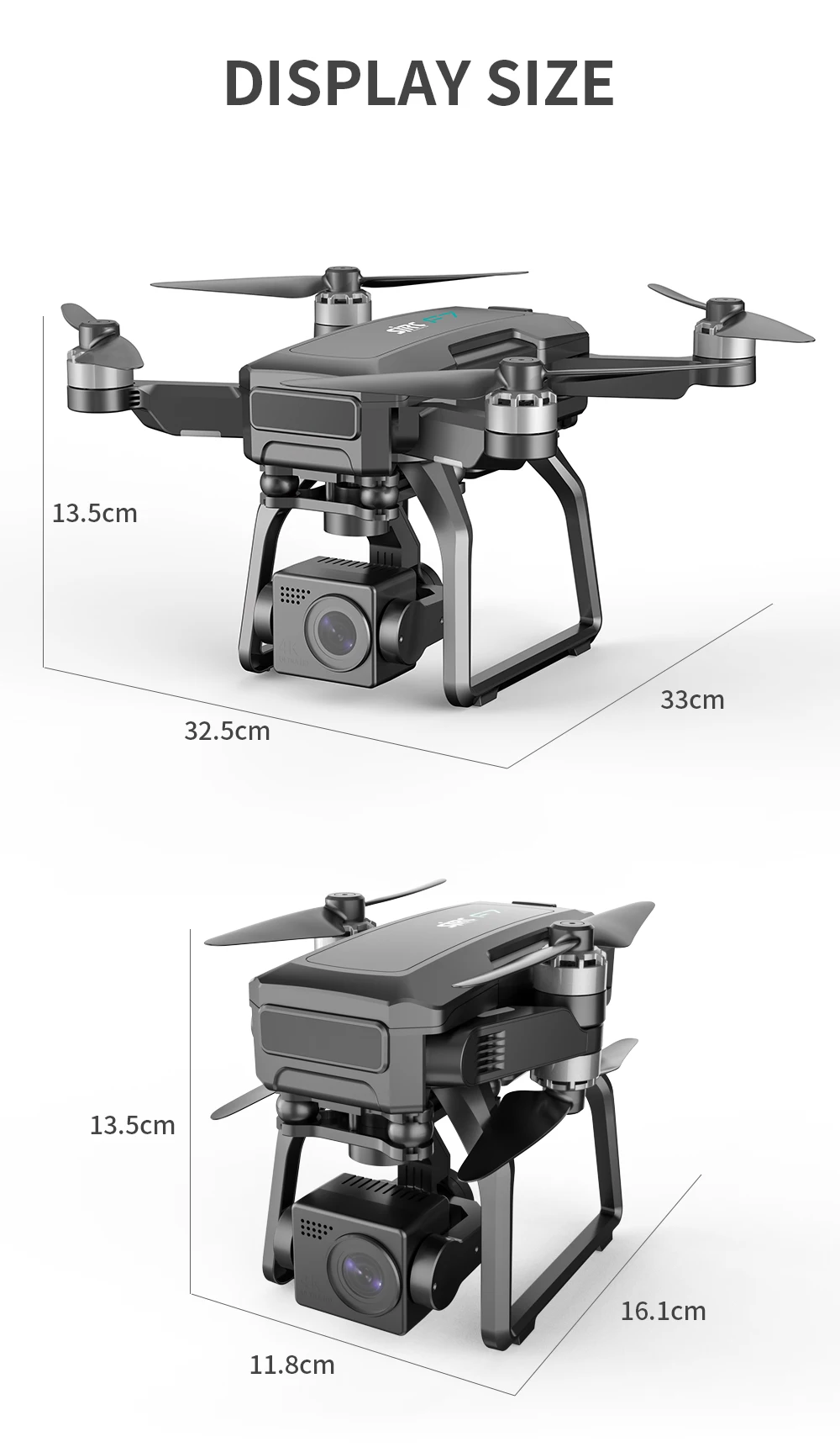 정품 SJRC F7 PRO 드론, 3 축 짐벌, GPS 배송 드론, 브러시리스 쿼드콥터, 거리 3km, 4k 2021