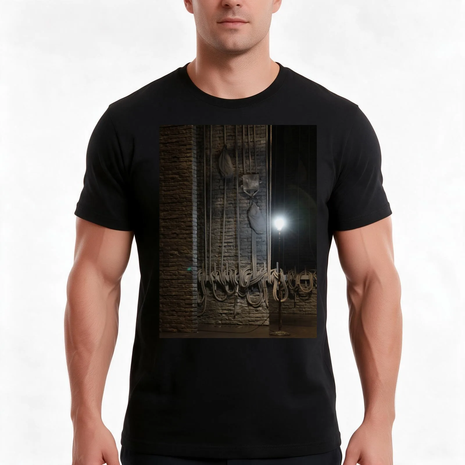 Ghost Light - Broadway Stage T-Shirt, Summer Casual Cotton Tee, Oversized Streetwear Tops, Vintage Graphic Print, 100% Cotton