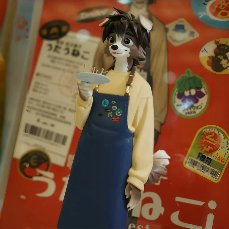 Tasse de thé officielle mignonne chiot chien, ornement en Pvc fait à la main, figurine de guérison mignonne, modèle poupée, jouet, cadeau d'ornement de bureau