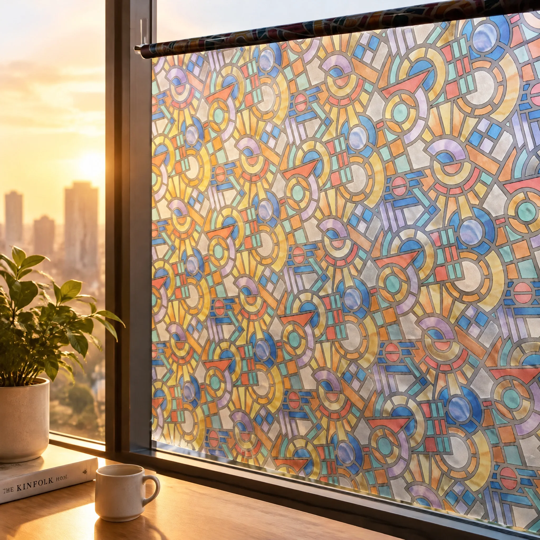 Privacy Frosted Window Film Decorative 3D Stained Window Cover Static Cling Window Sticker for Bathroom for Glass Door