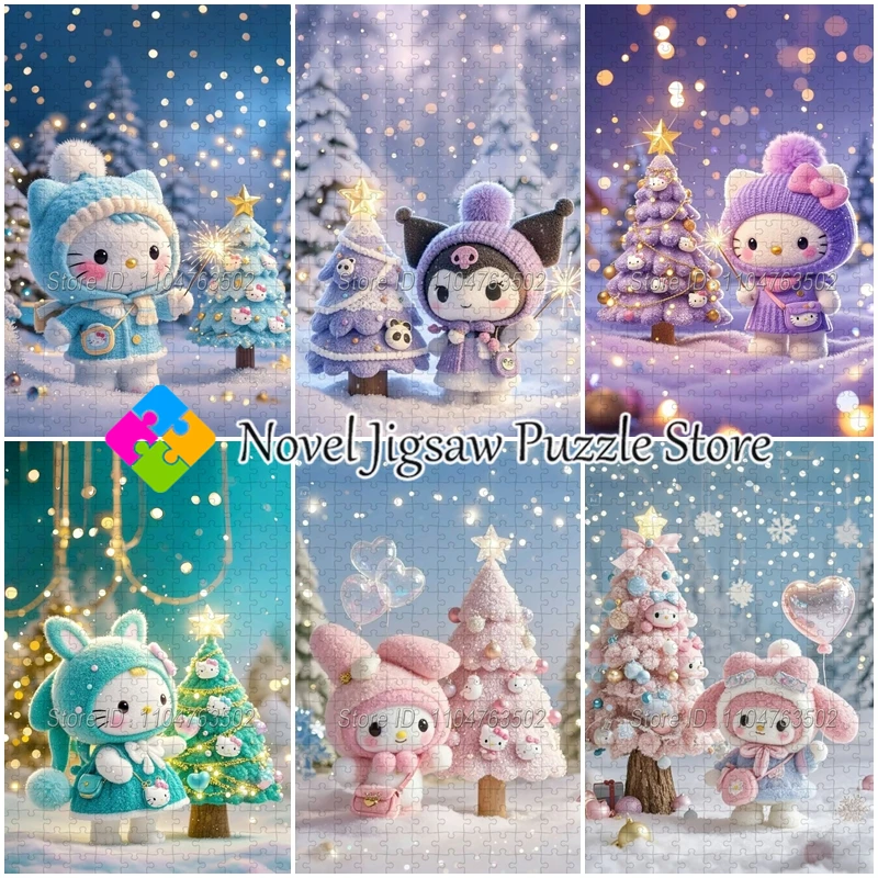 

Sanrio Characters Jigsaw Puzzles Hello Kitty Kuromi My Melody Cartoon Puzzle Children's Educational Toys Creative Handmade Gifts