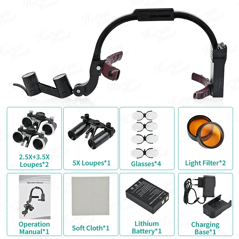 2.5X 3.5X 5X Optional Dental Loupes Binnocular Magnifying Glass Medical Magnifier Surgical Loupe Dentist Surgery Headlight