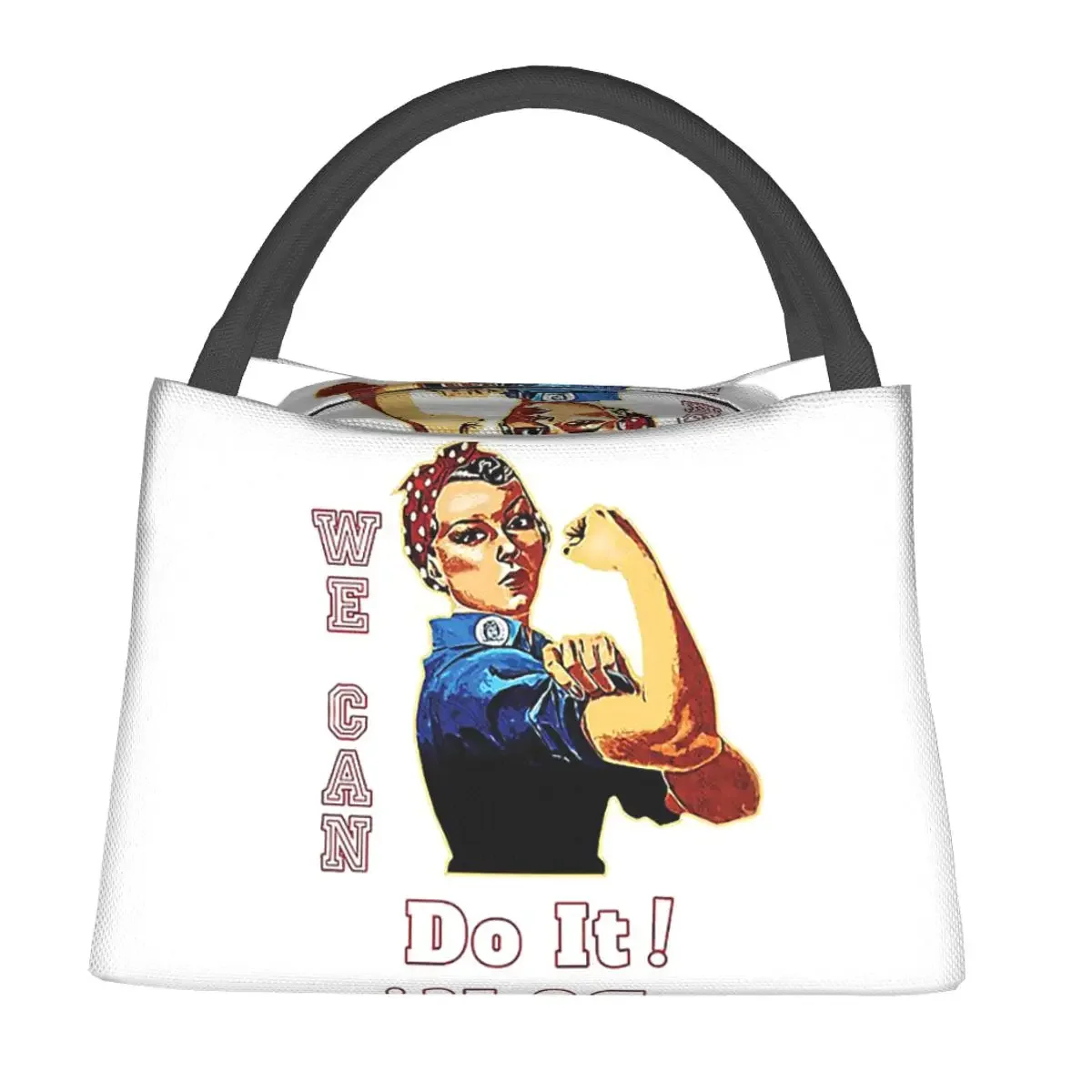 Rosie Riveter - We Can Do It Lunch Bags Insulated Bento Box Portable Lunch Tote Picnic Bags Cooler Thermal Bag for Woman Work