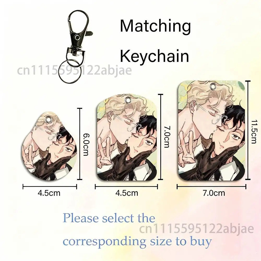 r-roses and champagne Rectangle ID Card Case Keychain Access Card Bag Key Tag Ring Leather Card Holder Key Ring