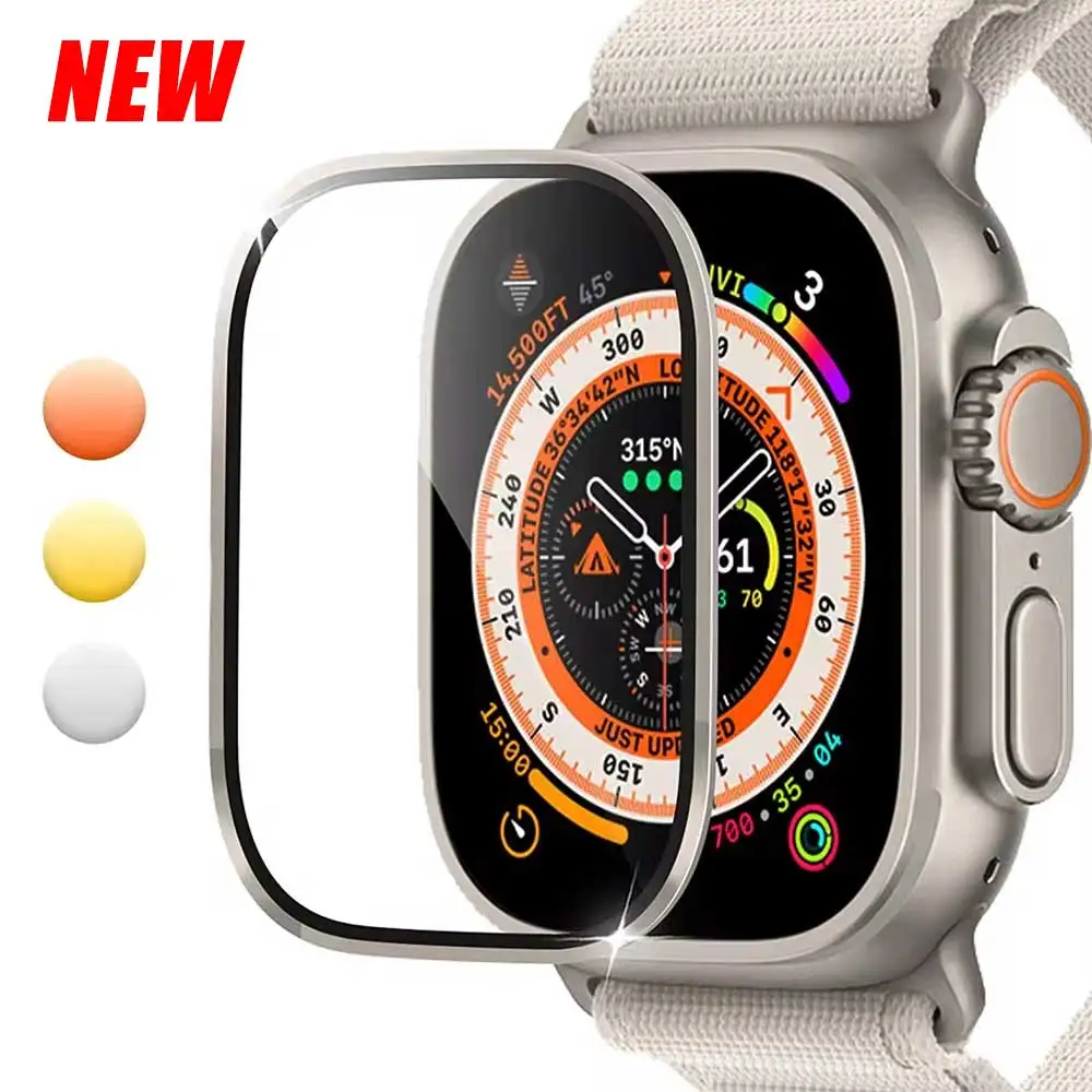 Screen Protector Glass for Apple Watch Ultra 2 49mm Metal Tempered Frame Film Anti-Scratch IWatch Series Ultra 49 mm Accessories