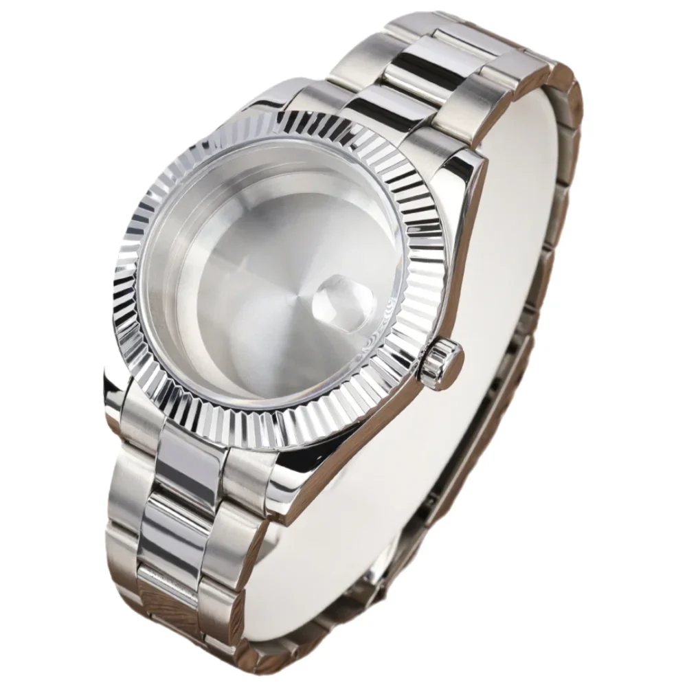 36mm/39mm Uhrengehäuse Saphirglas für Datejust SK NH35 NH36 NH34 8215 Uhrwerk 29mm Zifferblatt Geriffelte Lünette Oyster-Armband Glide-Lock-Verschluss