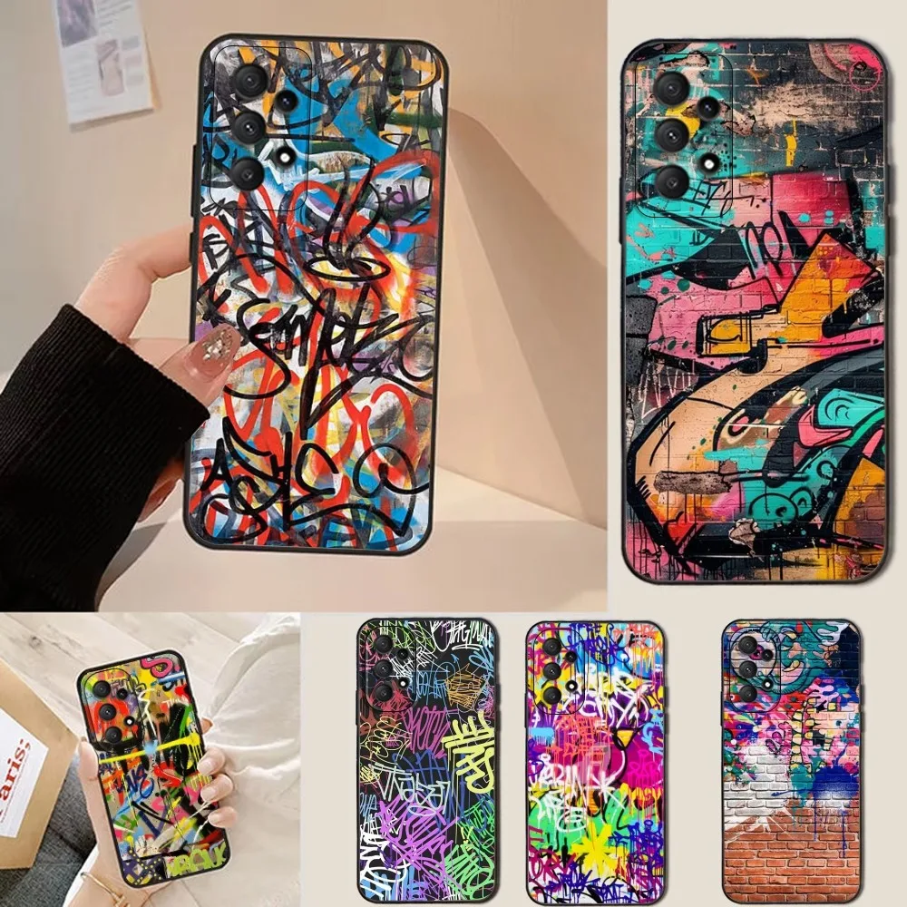 

Abstract Graffiti Art Phone Case For Samsung Galaxy A13,A21s,A22,A31,A32,A52,A53,A71,A80,Soft Black Shell
