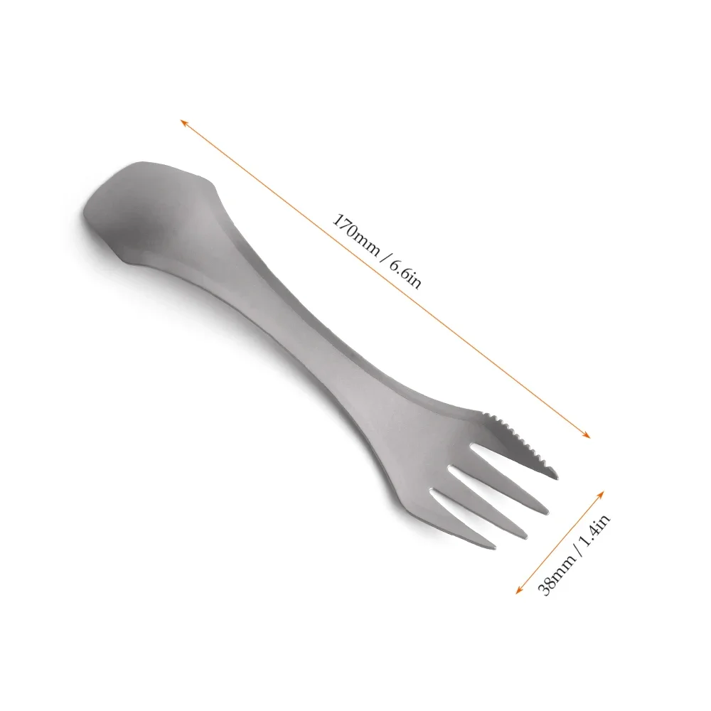 

Pure titanium tableware, multi-purpose titanium fork spoon tableware, portable cloth bag, daily life travel