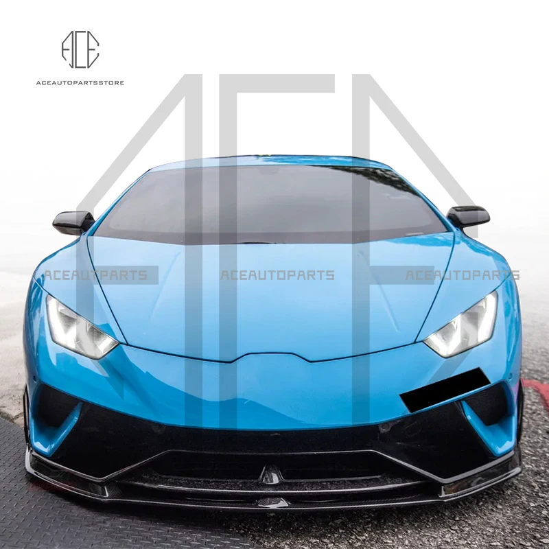 Carbon Fiber Car Bumper For Lamborghini Huracan LP580 LP610 Front Lip Diffuser Spoiler Cover Body Kit V-style High Fitment