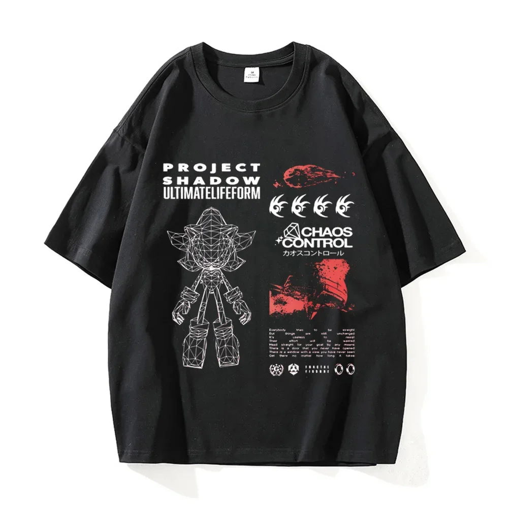 Men's T Shirt Vintage 90s Shadows Hedgehogs Women T-Shirts Fashion Summer Tees Y2K Basic Printed Tops Birthday Gift