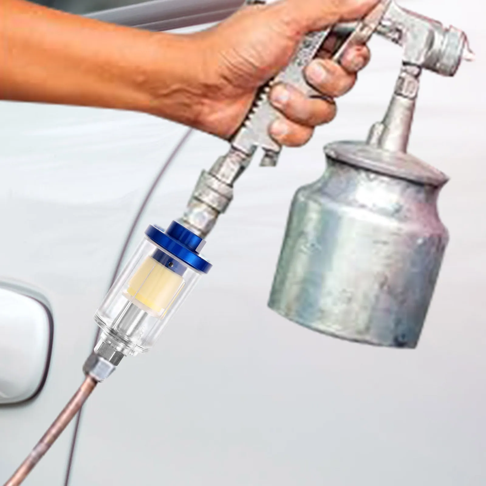 1 مجموعة 1 مجموعة خرطوم الهواء فلتر زيت الماء فخ الرطوبة ل بخاخ الطلاء الهوائي فاصل البلاستيك تصفية ضاغط الهواء المياه #6