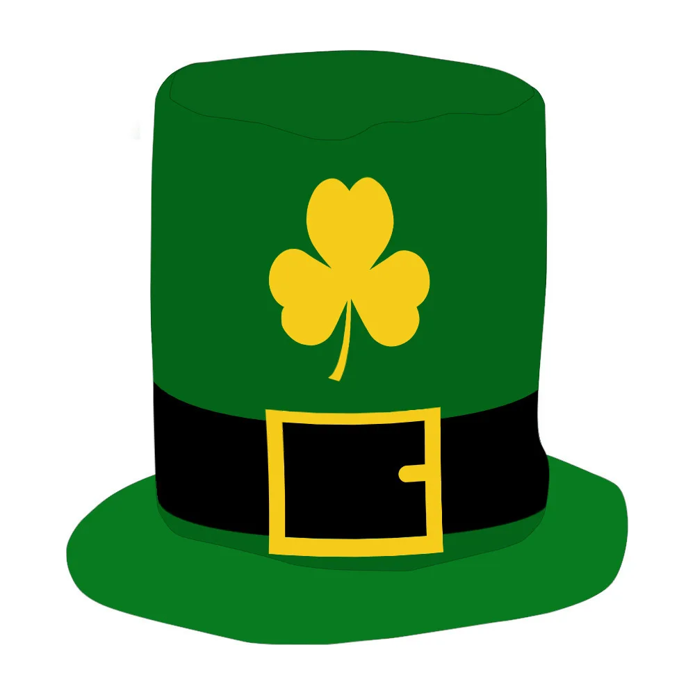 22026 St. Patrick's Day Top Hat, Polyester Clover Festival Party Hat