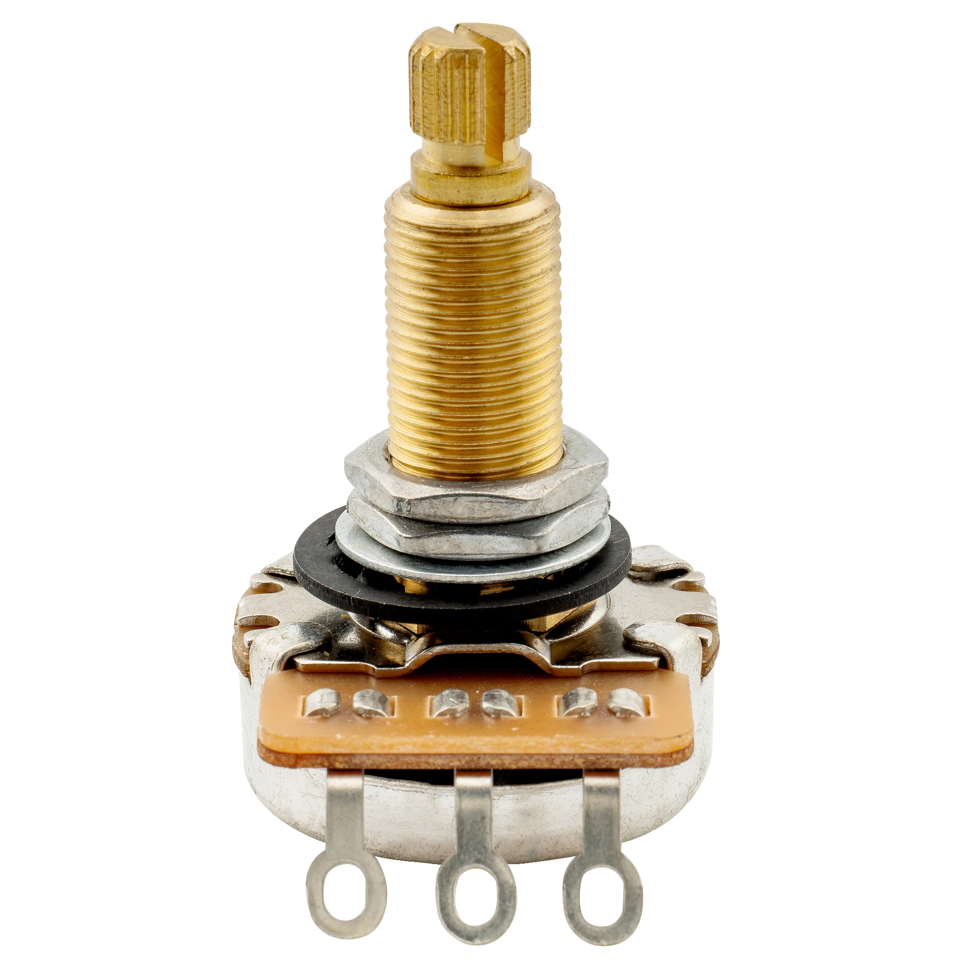 Musiclily Pro HD A500K/B500K/A1M Vollmessing Metrischer Grob-Gewinde 18-Spline Split Long Shaft Pot Audio Taper Linear Taper Potentiometer – Detail 5