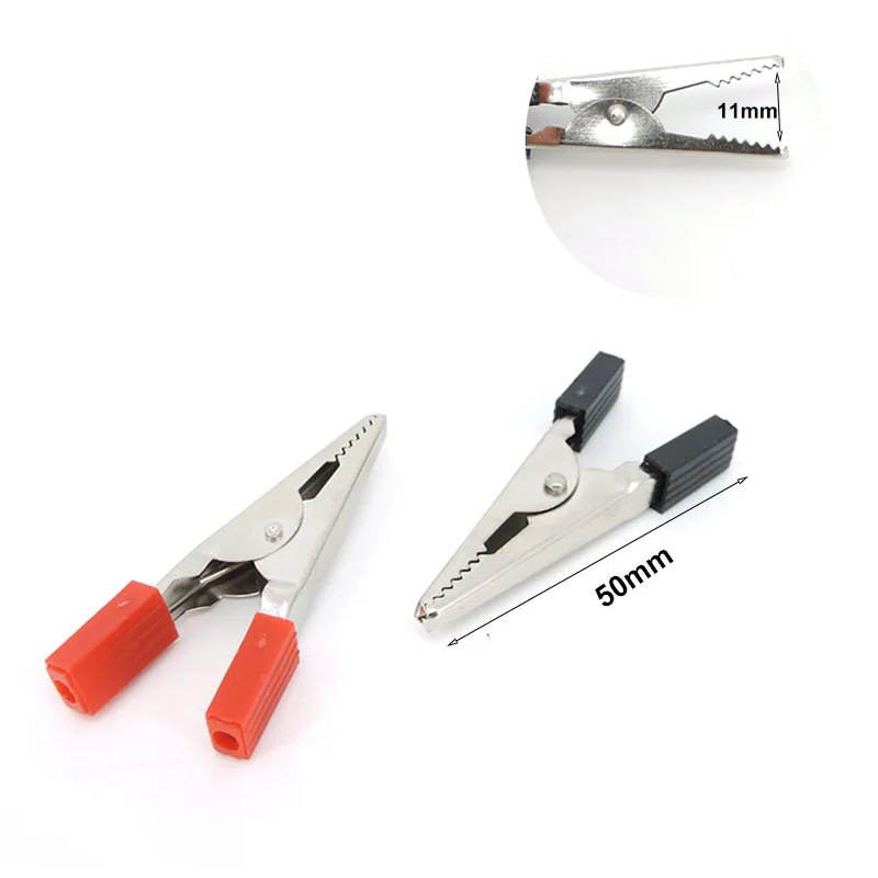 35MM/50mm Plastic Handle Test Metal Alligator Clips Electrical Clamp for Testing Probe Meter Clamp u26