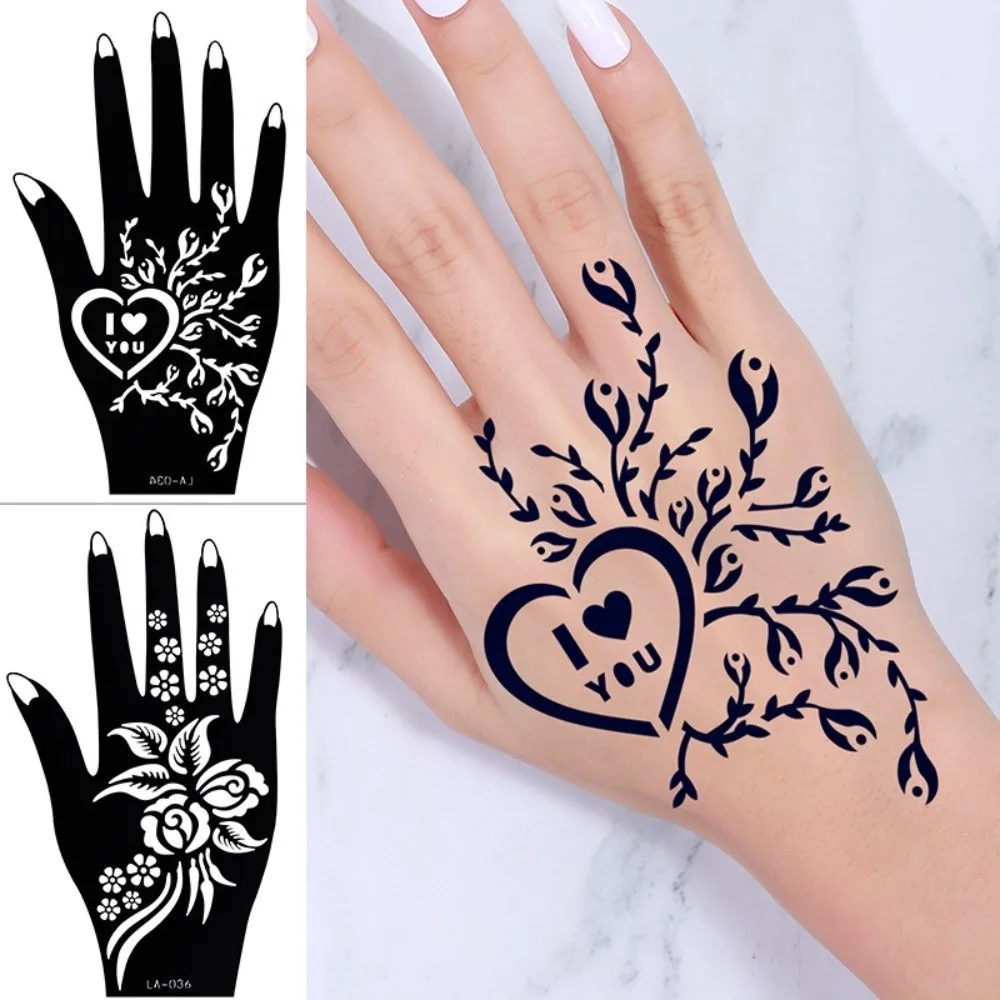 Butterfly Hollow Henna Stencil India Flower Mehndi Tattoo Template Temporary Stars Hand Tattoo Sticker Finger Foot Clavicle