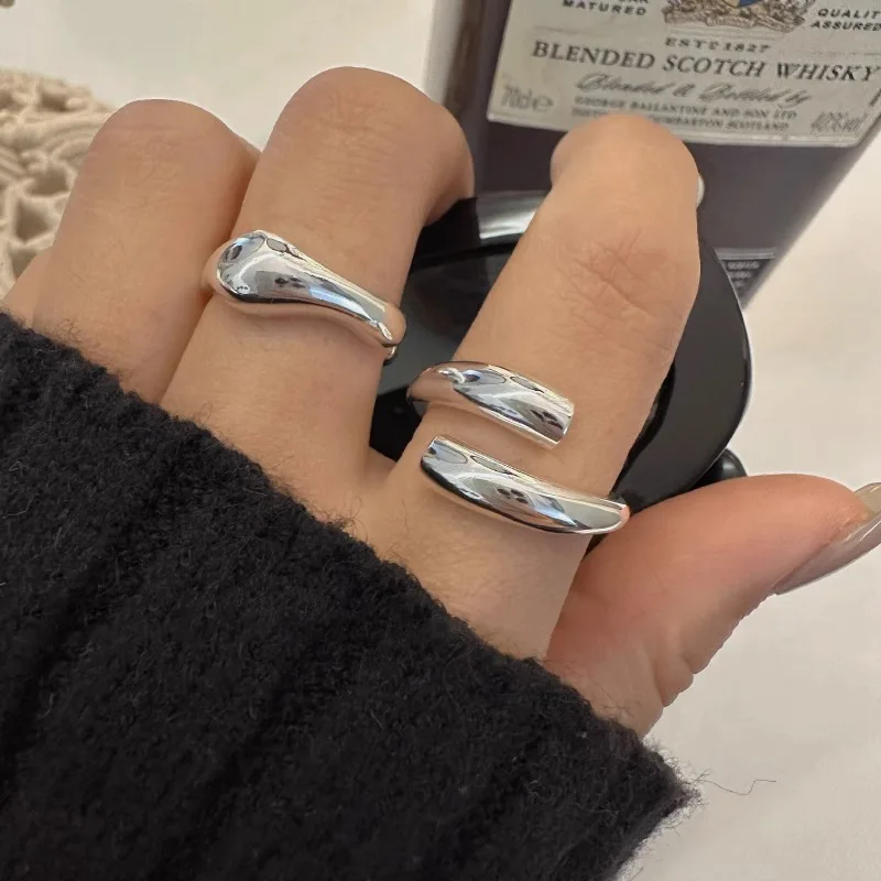 

VENTFILLE 925 Sterling Silver Irregular Overlapping Ring for Women Girl Gift Trend Fashion Minimalism Jewelry Dropshipping