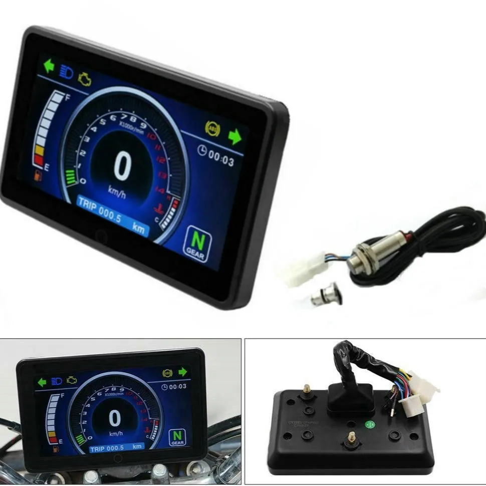 New Motorcycle With A Full-color Large LCD Dashboard Adjustable Speed And RPM for 2-4 Cylinders With Water Temperature Display